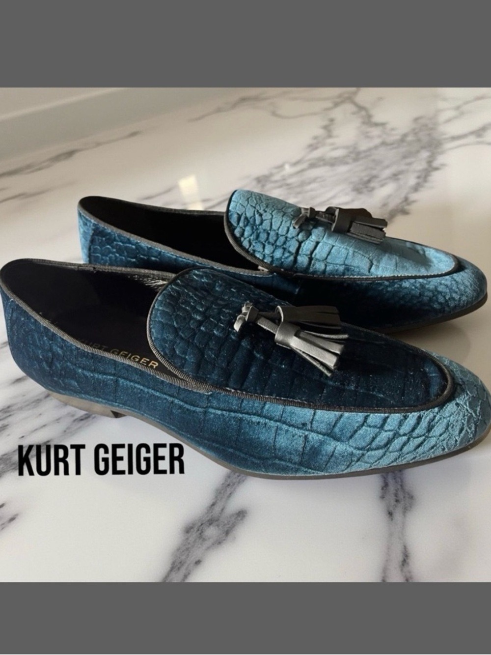 NWOB $245 Kurt Geiger London Henry Velvet Tassel Loafers – Men’s EU 42